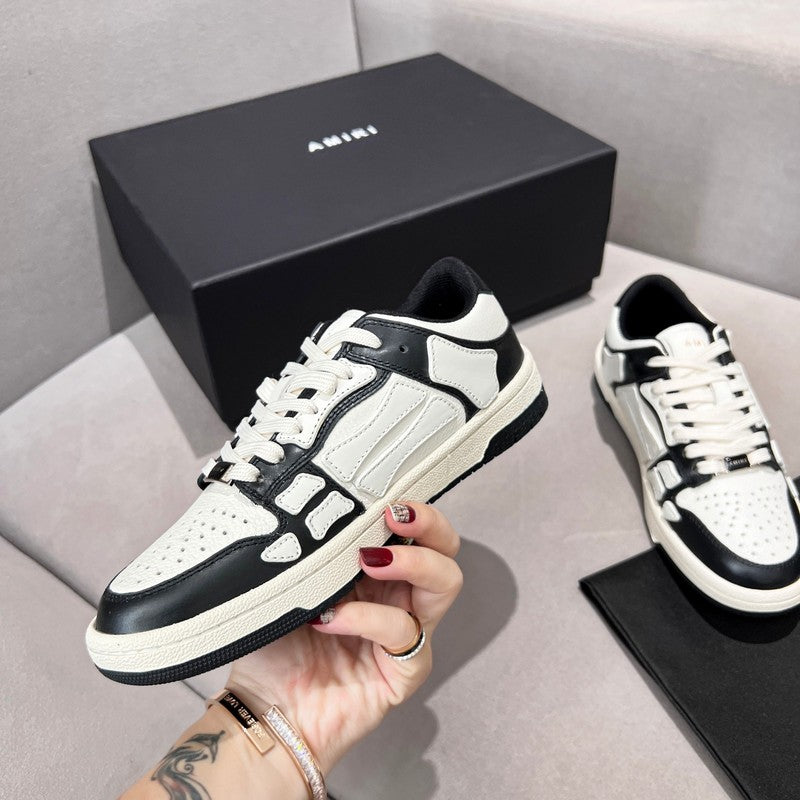 AMIRI Black & White Skeleton Low-Top Sneakers