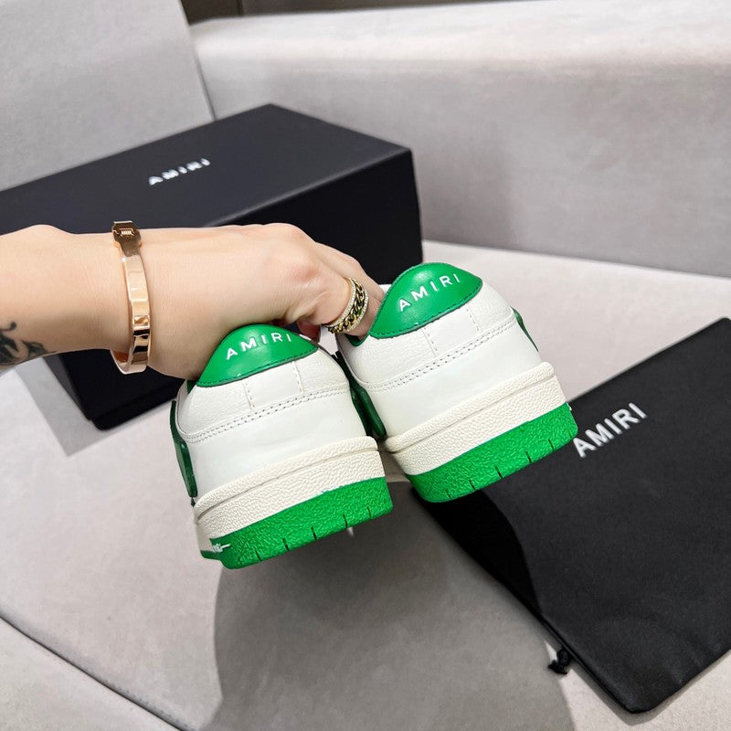 AMIRI White & Green Skeleton Low-Top Sneakers