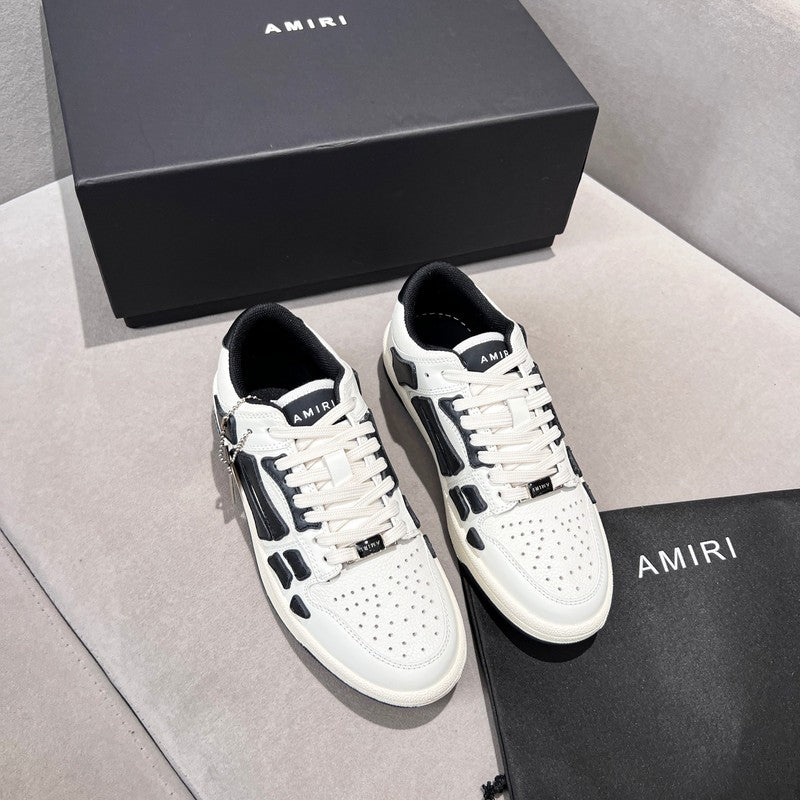 AMIRI White & Black Skeleton Low-Top Sneakers