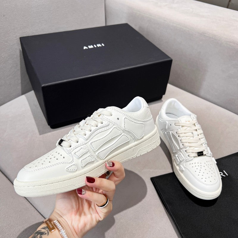 AMIRI White Tonal Skeleton Low-Top Sneakers