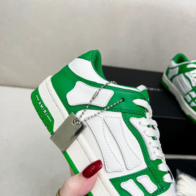 AMIRI Green & White Skeleton-Overlay Low-Top Sneakers