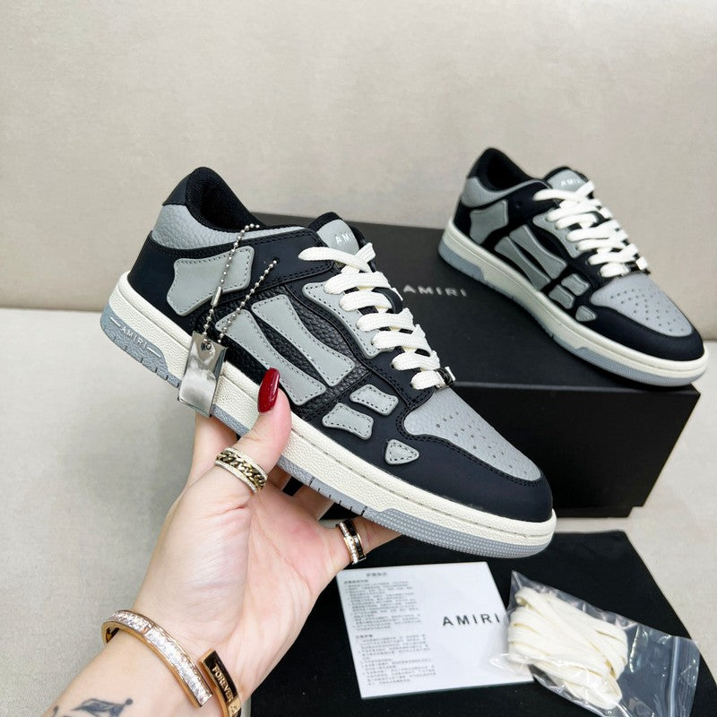 AMIRI Black & Grey Skeleton Low-Top Sneakers