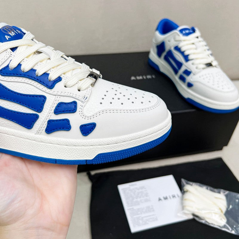 AMIRI White & Royal Blue Skeleton Low-Top Sneakers