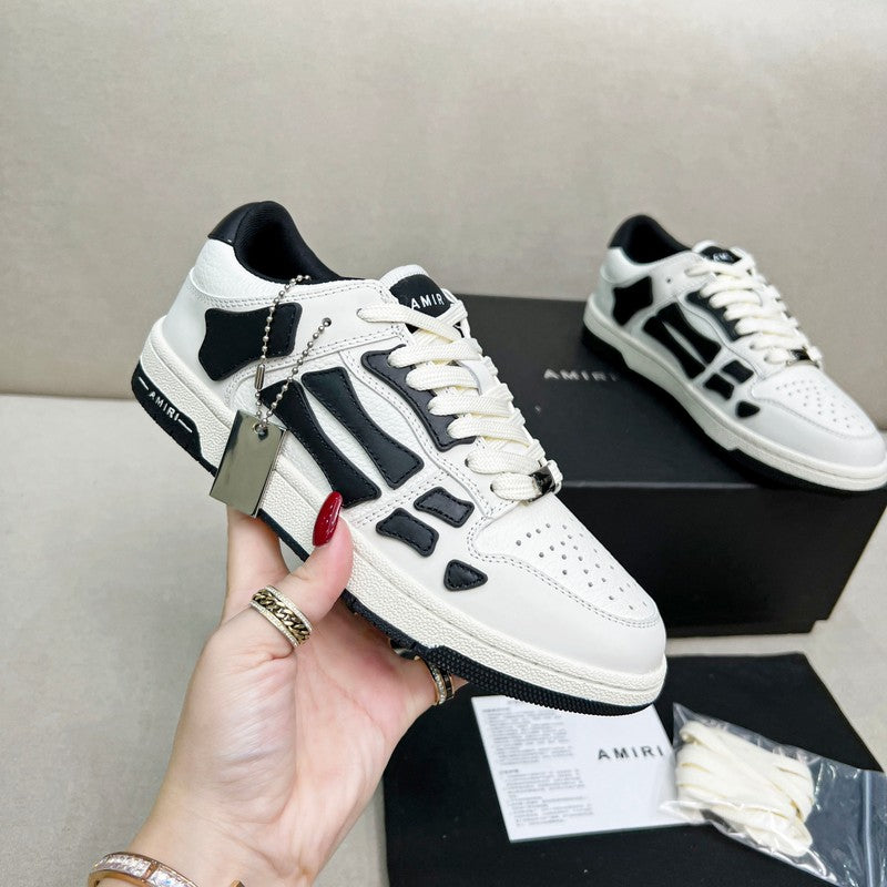 AMIRI White & Black Skeleton-Overlay Low-Top Sneakers