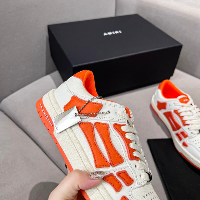 AMIRI White & Orange Skeleton Low-Top Sneakers
