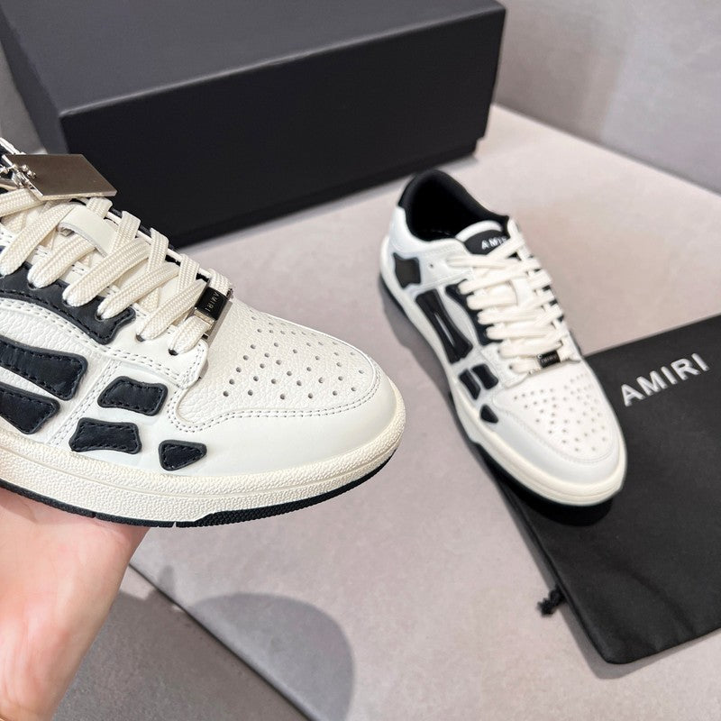 AMIRI White & Black Skeleton Low-Top Sneakers