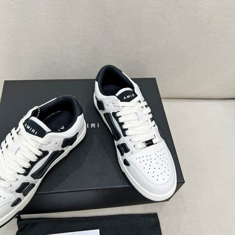 AMIRI White & Black Skeleton-Overlay Low-Top Sneakers