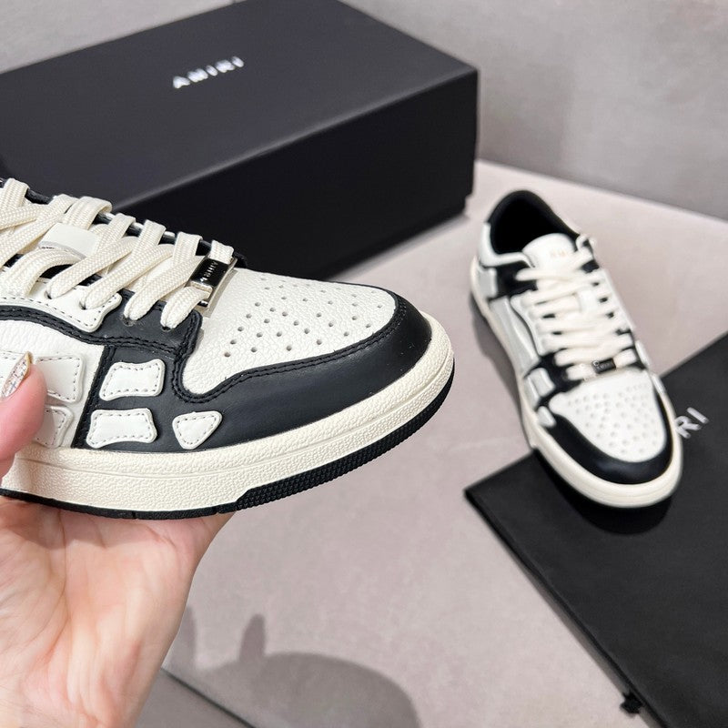 AMIRI Black & White Skeleton Low-Top Sneakers