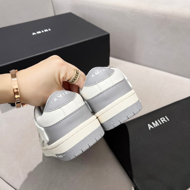AMIRI Grey & White Skeleton-Overlay Low-Top Sneakers