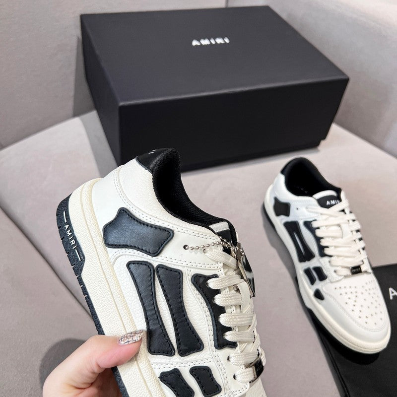 AMIRI White & Black Skeleton Low-Top Sneakers