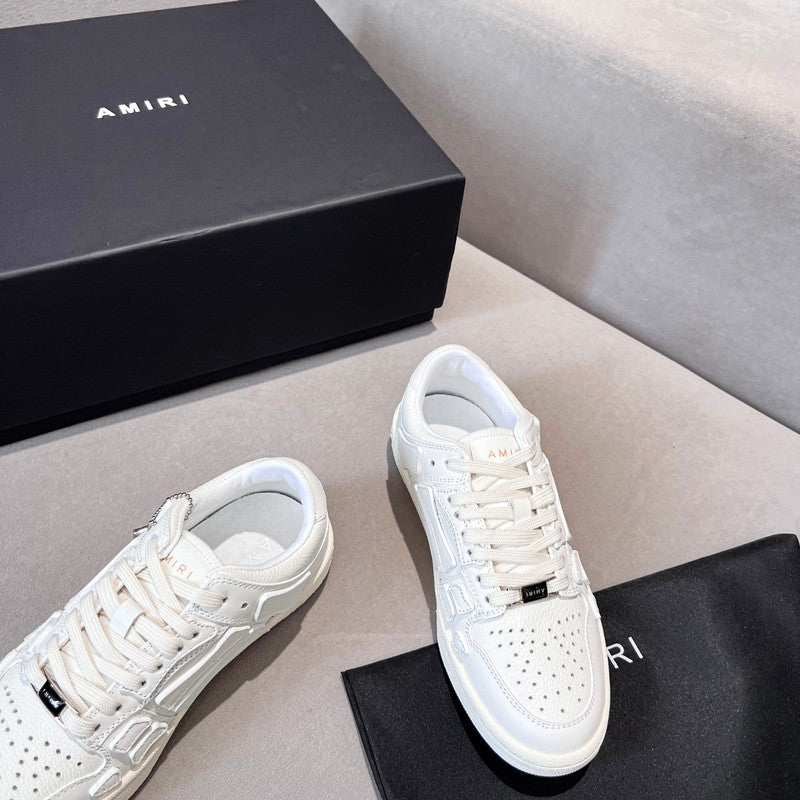 AMIRI White Tonal Skeleton Low-Top Sneakers