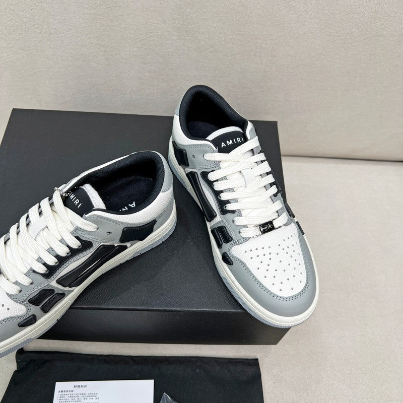 AMIRI Grey, White & Black Skeleton Low-Top Sneakers