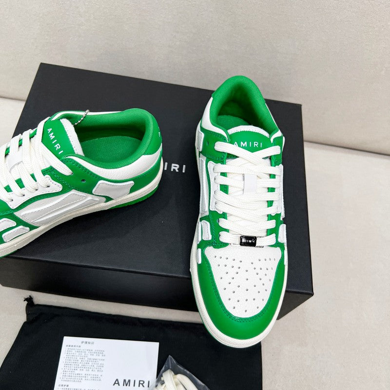AMIRI Green & White Skeleton-Overlay Low-Top Sneakers