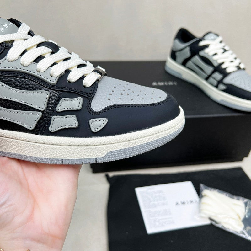 AMIRI Black & Grey Skeleton Low-Top Sneakers