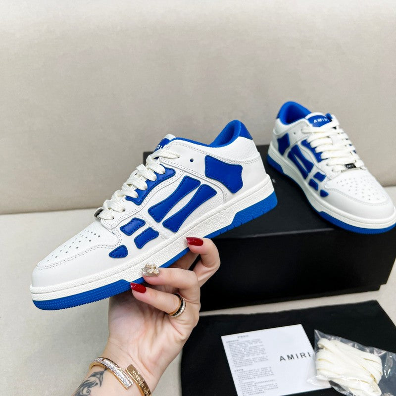 AMIRI White & Royal Blue Skeleton Low-Top Sneakers