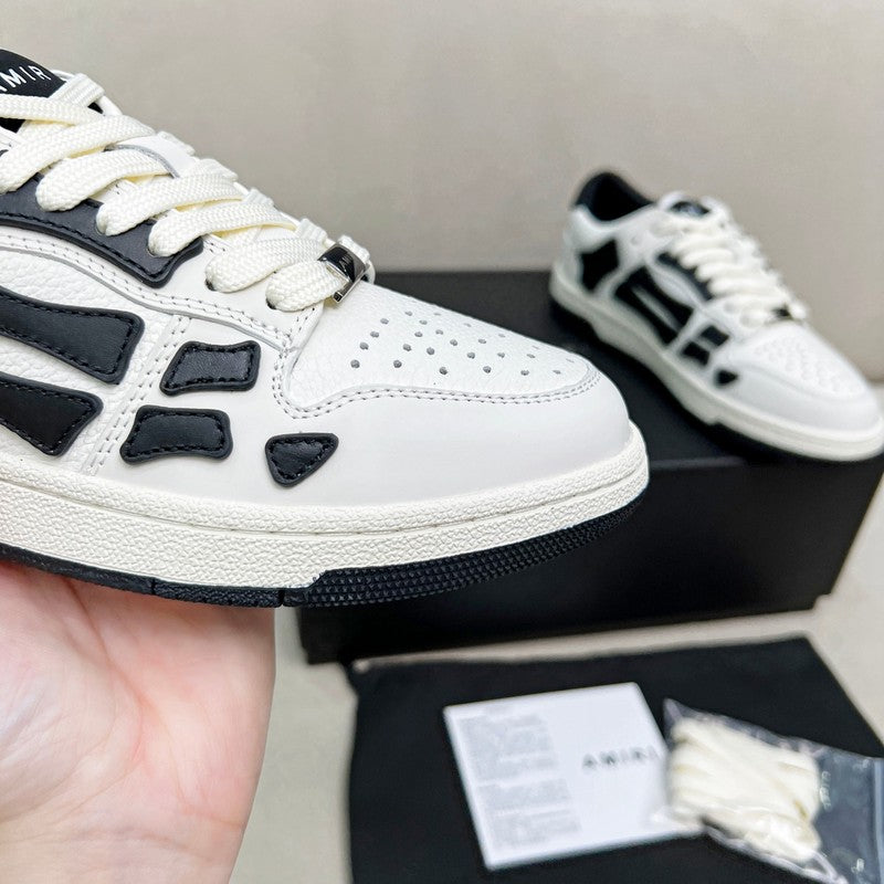 AMIRI White & Black Skeleton-Overlay Low-Top Sneakers
