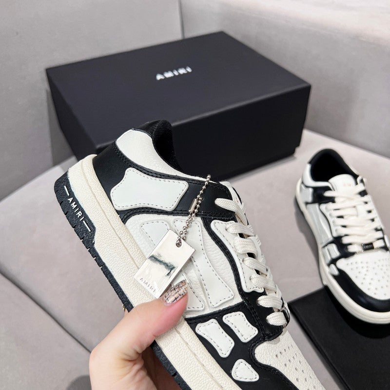 AMIRI Black & White Skeleton Low-Top Sneakers