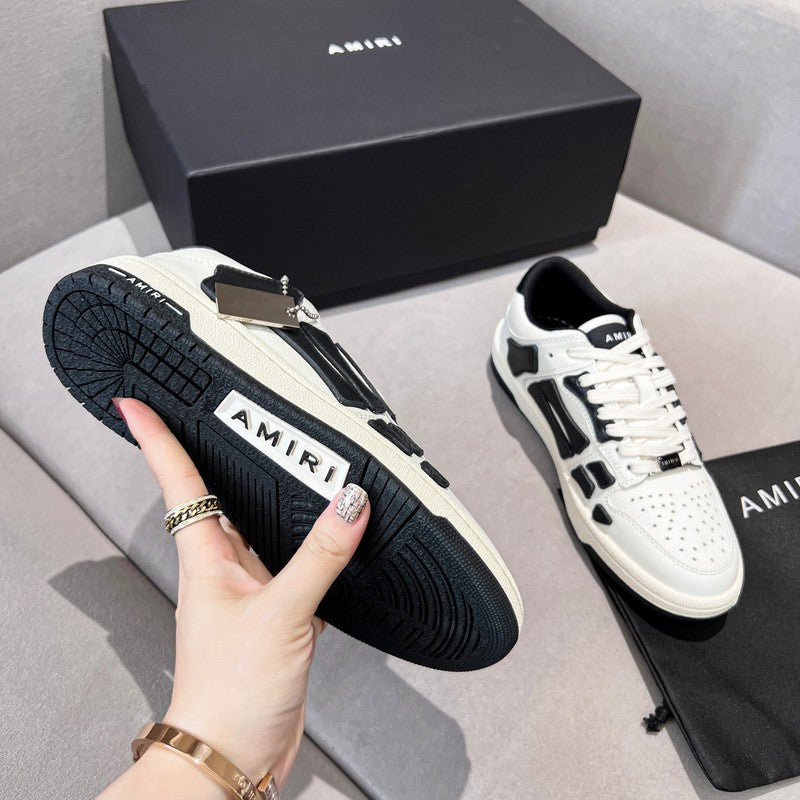 AMIRI White & Black Skeleton Low-Top Sneakers