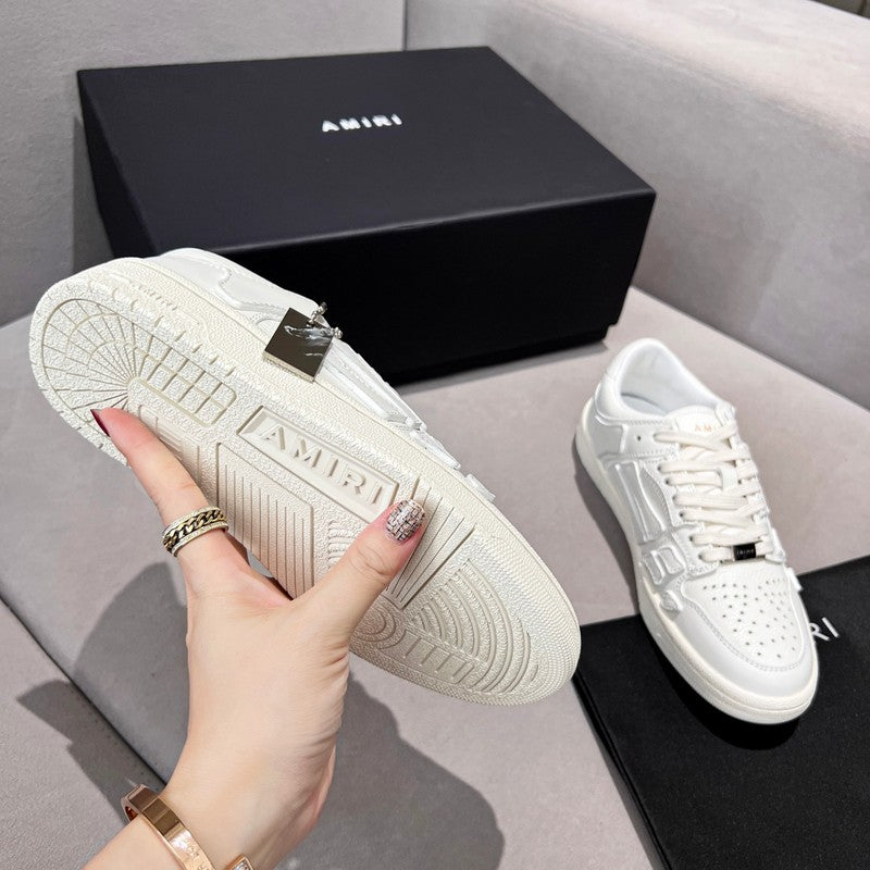 AMIRI White Tonal Skeleton Low-Top Sneakers