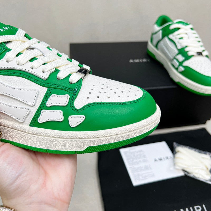 AMIRI Green & White Skeleton-Overlay Low-Top Sneakers