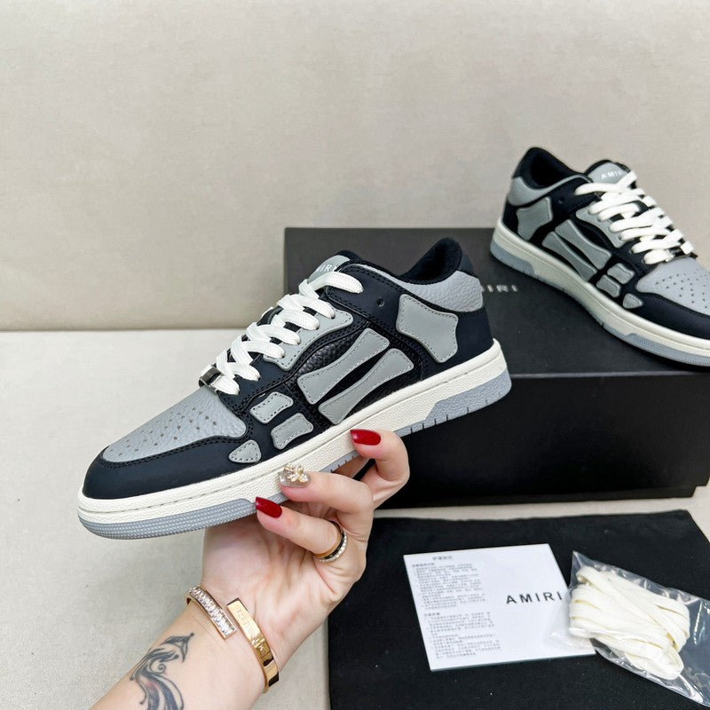 AMIRI Black & Grey Skeleton Low-Top Sneakers
