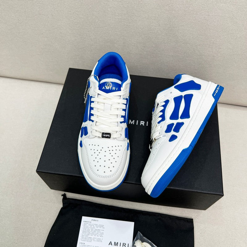 AMIRI White & Royal Blue Skeleton Low-Top Sneakers