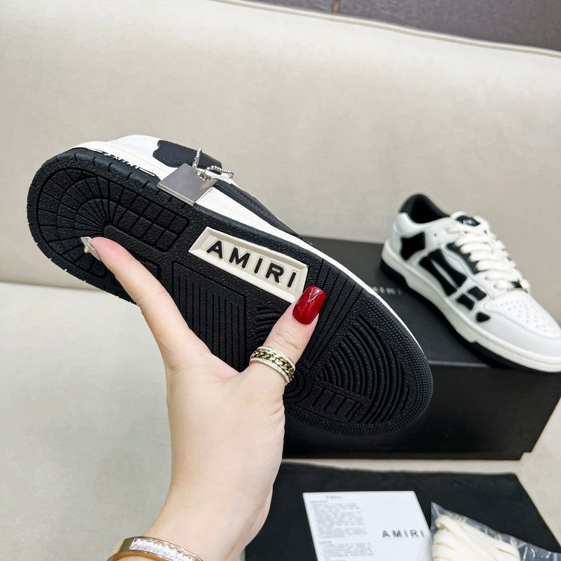 AMIRI White & Black Skeleton-Overlay Low-Top Sneakers