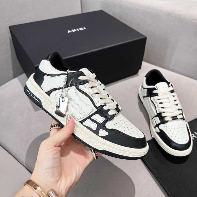 AMIRI Black & White Skeleton Low-Top Sneakers