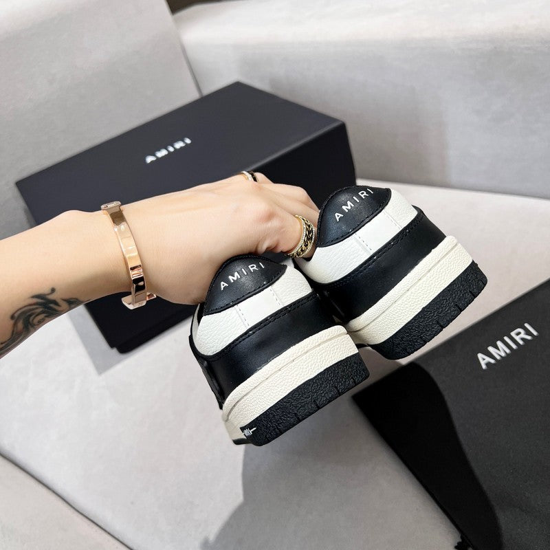 AMIRI Black & White Skeleton-Overlay Low-Top Sneakers