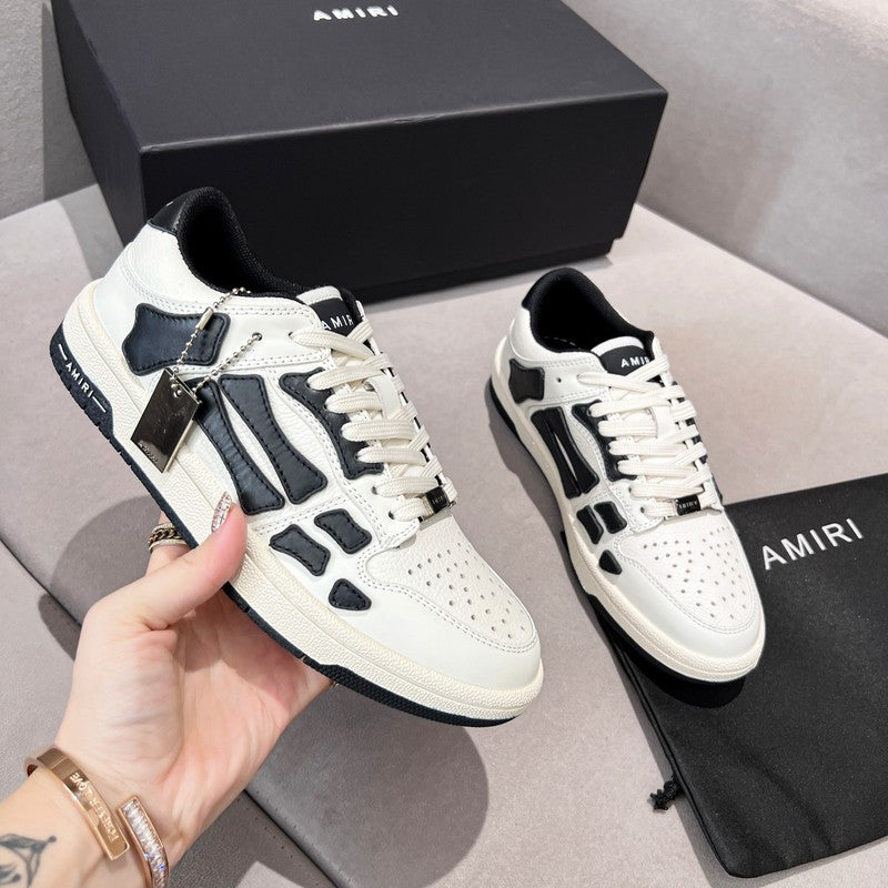 AMIRI White & Black Skeleton Low-Top Sneakers