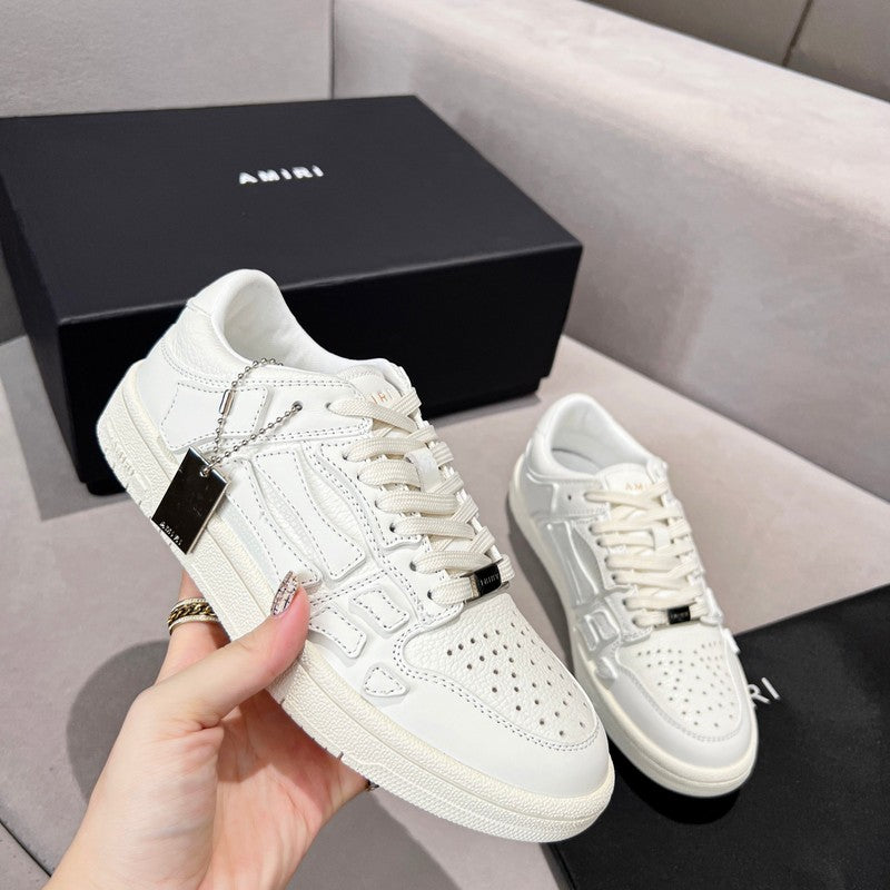 AMIRI White Tonal Skeleton Low-Top Sneakers