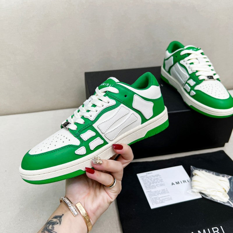 AMIRI Green & White Skeleton-Overlay Low-Top Sneakers
