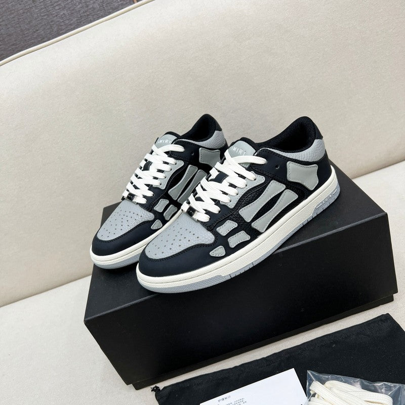 AMIRI Black & Grey Skeleton Low-Top Sneakers