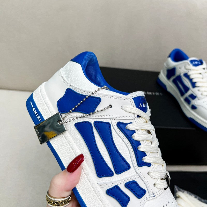 AMIRI White & Royal Blue Skeleton Low-Top Sneakers