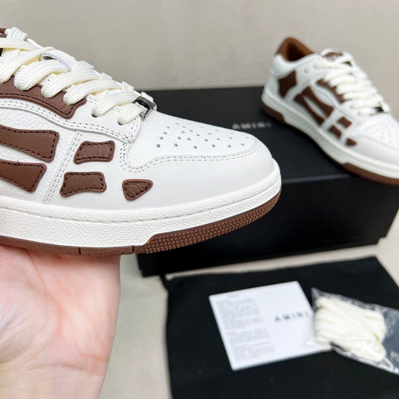 AMIRI White & Brown Skeleton Low-Top Sneakers