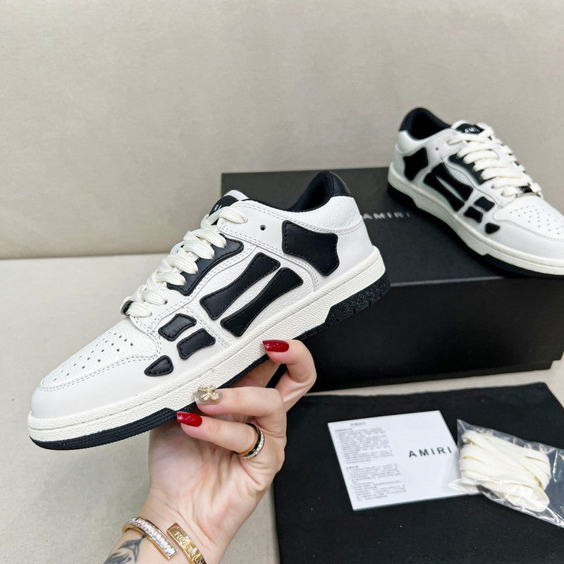 AMIRI White & Black Skeleton-Overlay Low-Top Sneakers