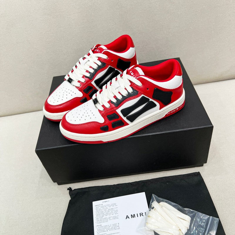 AMIRI Red, White & Black Skeleton Low-Top Sneakers