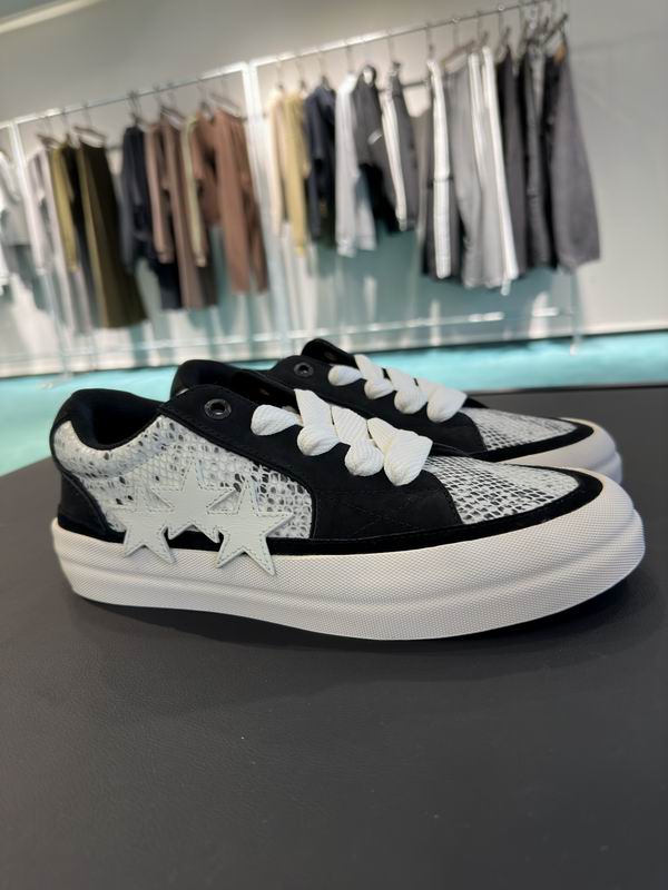 AMIRI Black & Silver Star Low-Top Sneakers
