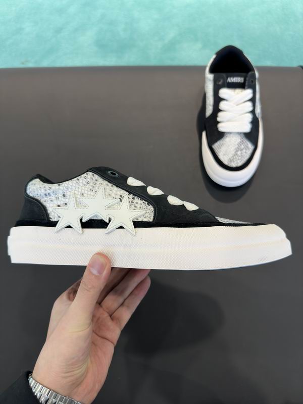 AMIRI Black & Silver Star Low-Top Sneakers