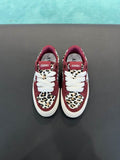 AMIRI Burgundy Leopard Print Star Low-Top Sneakers