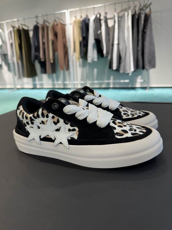 AMIRI Black Leopard Print Star Low-Top Sneakers