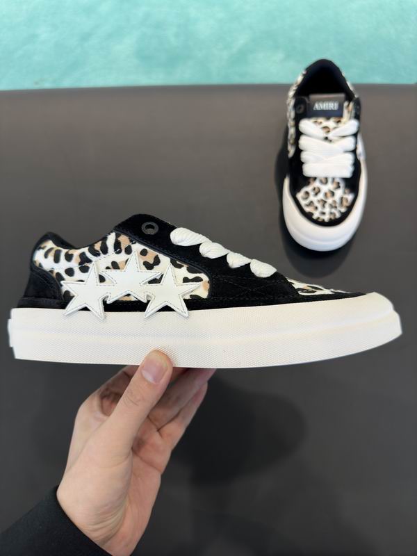 AMIRI Black Leopard Print Star Low-Top Sneakers