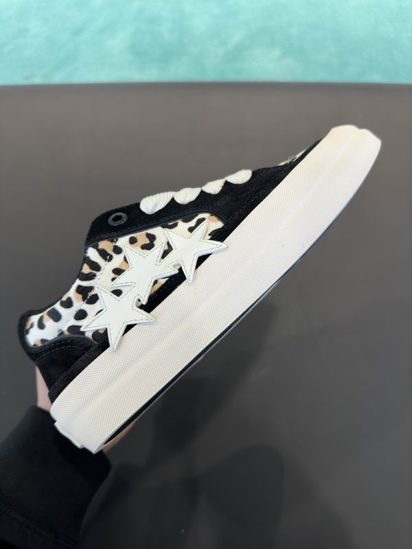 AMIRI Black Leopard Print Star Low-Top Sneakers