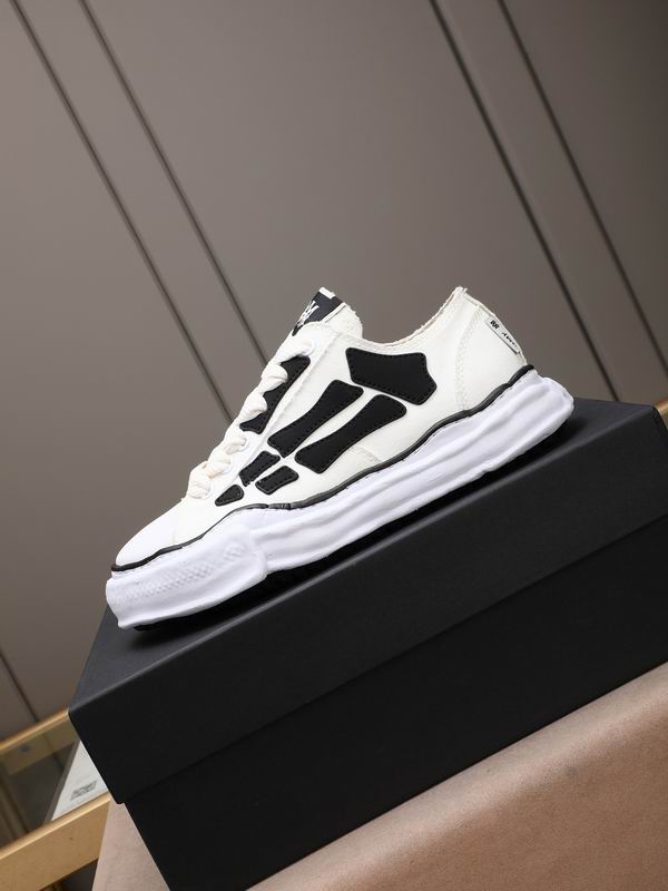 AMIRI White Low-Top Sneakers with Black Skeleton Details