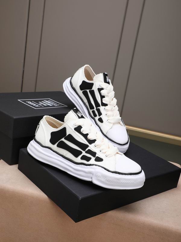 AMIRI White Low-Top Sneakers with Black Skeleton Details