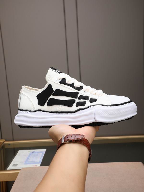 AMIRI White Low-Top Sneakers with Black Skeleton Details