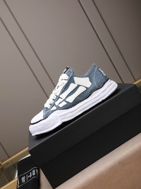 AMIRI Blue Denim-Look Skeleton Low-Top Sneakers