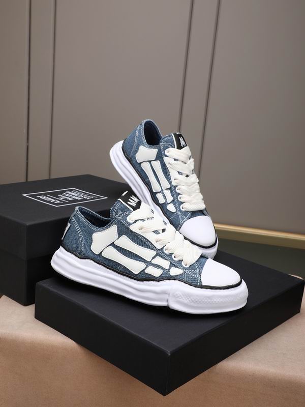 AMIRI Blue Denim-Look Skeleton Low-Top Sneakers