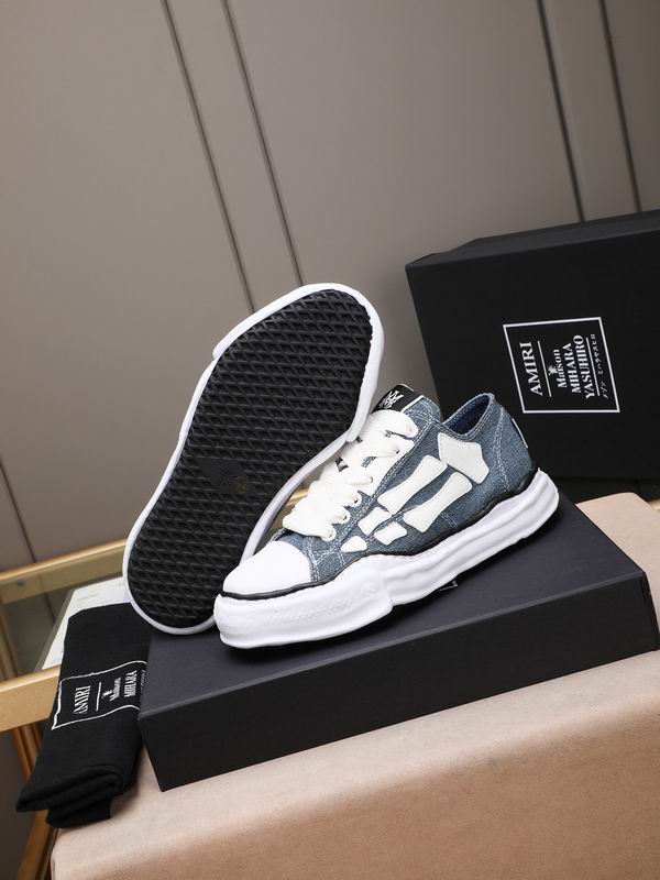 AMIRI Blue Denim-Look Skeleton Low-Top Sneakers