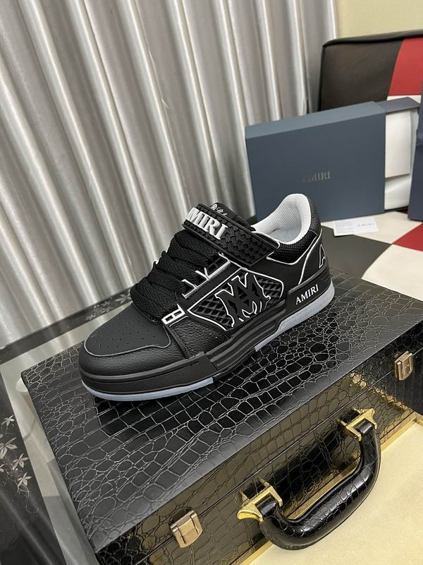 AMIRI Black Monogram Low-Top Sneakers with White Trim